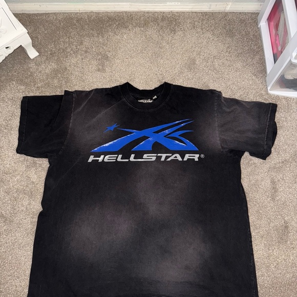 Hellstar Gel Sport Logo T-Shirt ‘Black/Blue’